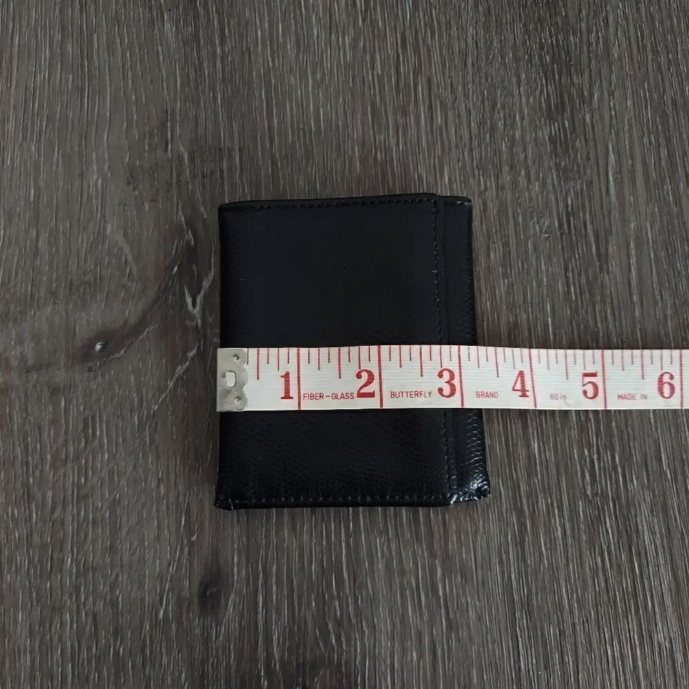 Mens Black Trifold Leather Wallet